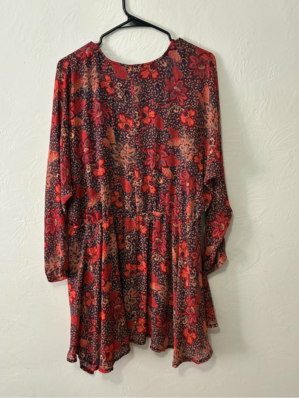 Free People Navy Dress with Red Floral Trim - Picture 11 of 12